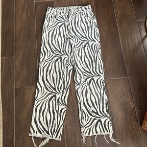 Zebra print jeans